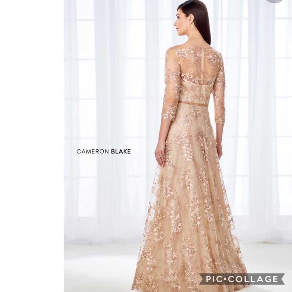 MonCheri, Cameron Blake 3/4 sleeves mother of bride fit and flare gown - Picture 3 of 16